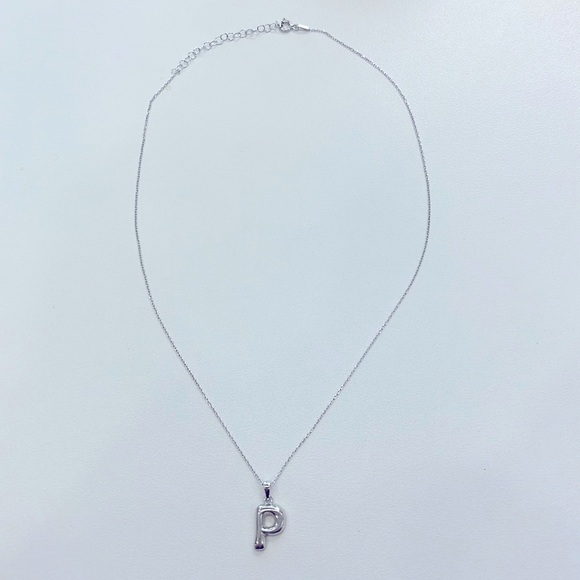 Brand New Sterling Silver 925 3D Bubble Letter Necklace Monogram Balloon "P" - Picture 12 of 15